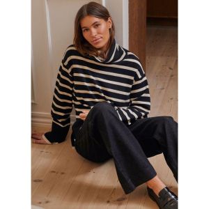 57697 Frigga Rollneck Black/Cream 57697 Frigga Rollneck Black/Cream